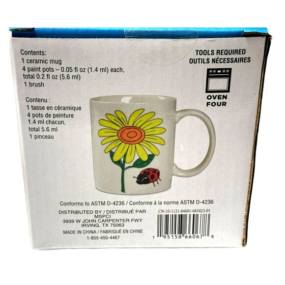 Creatolgy Daisy Floral Ceramic Mug Painting Kit Boxed Lot Of 3 Kids Craft Kit - Picture 4 of 6